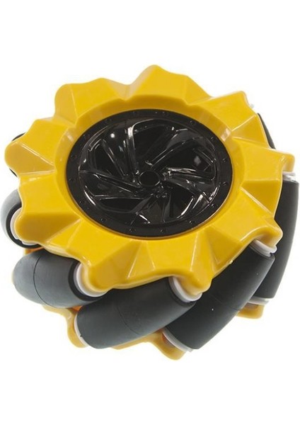 Emes Robotik 80MM Sarı Omni Mecanum 4'lü Tekerlek Seti (2 Sol Teker - 2 Sağ Teker)