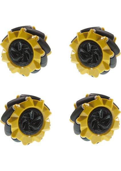 Emes Robotik 80MM Sarı Omni Mecanum 4'lü Tekerlek Seti (2 Sol Teker - 2 Sağ Teker)