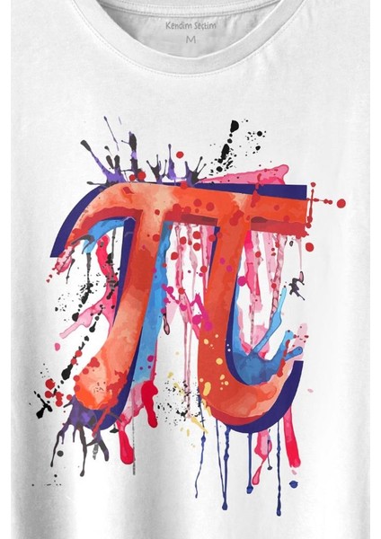 Matematik Sembölü Pi Sayısı 3,14 14 Mart Günü Baskılı Tişört T-Shirt Beyaz fiyatları