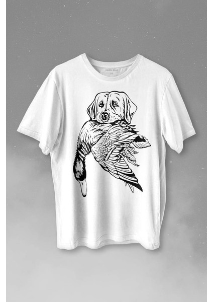 Dog Duck Av Köpeği ve Ördek Köpek Hunting Baskılı Tişört T-Shirt