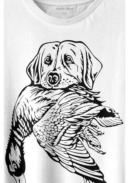 Dog Duck Av Köpeği ve Ördek Köpek Hunting Baskılı Tişört T-Shirt