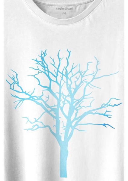 Nature Hayat Ağacı Kuru Ağaç Silüeti Baskılı Tişört T-Shirt Beyaz fiyatları