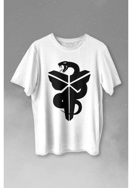 Kobe Bryant Black Mamba Snake Nba Basketball Baskılı Tişört T-Shirt Beyaz