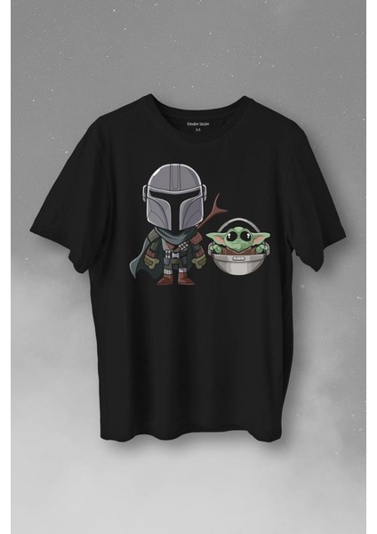 Baby Yoda Mando Figür The Mandalorian Bebek Yoda Star Wars Baskılı Tişört T-Shirt