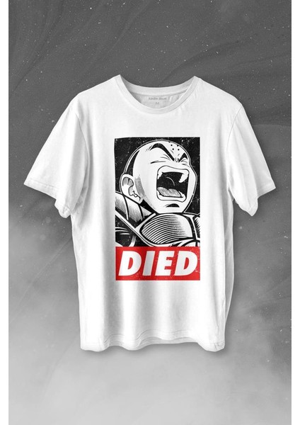 Dragon Ball Krillin Anime Dizi Urban Baskılı Tişört T-Shirt Beyaz