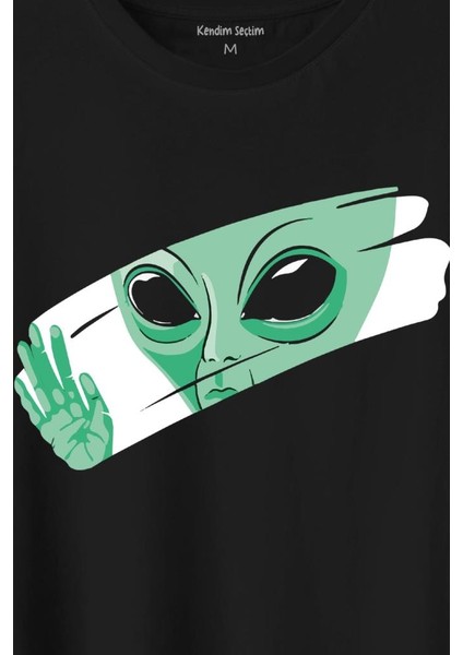 Ufo Uzaylı Yeşil E.t. Nasa Gezegen Baskılı Tişört T-Shirt