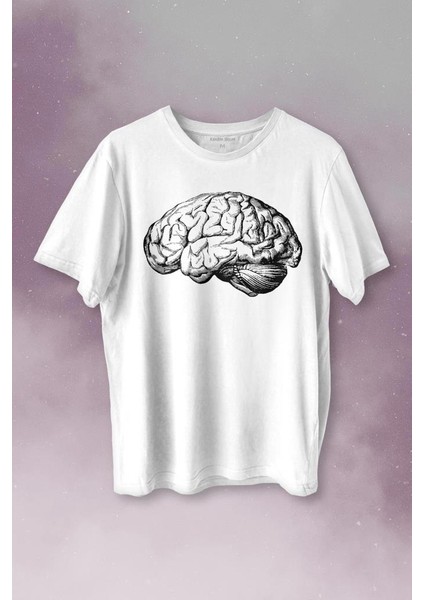 Insan Beyni Kafayı Kulllan Beyin Zeka Baskılı Tişört T-Shirt Beyaz