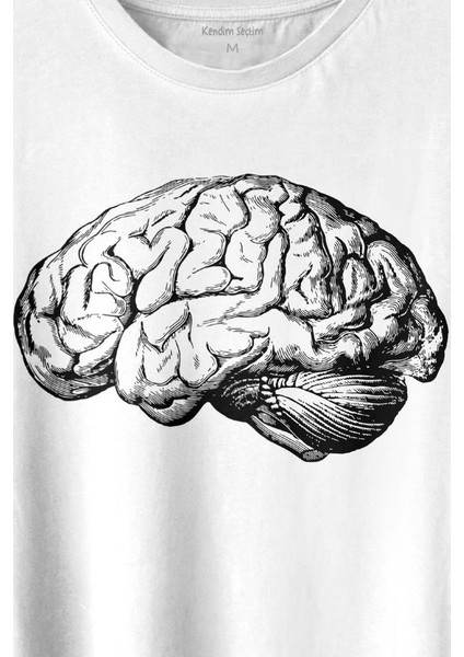 Insan Beyni Kafayı Kulllan Beyin Zeka Baskılı Tişört T-Shirt Beyaz fiyatları