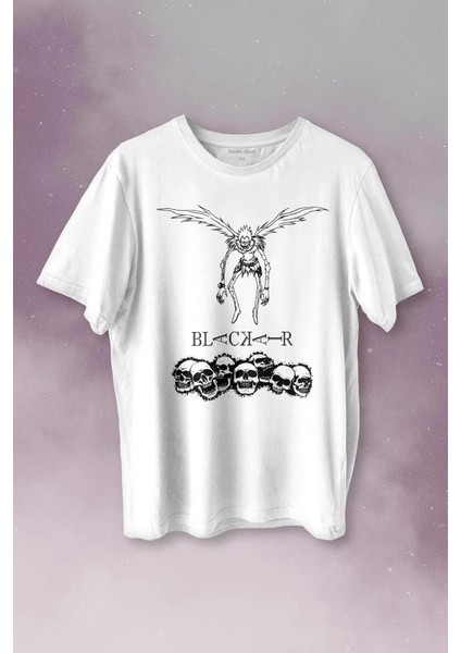 Japon Death Note Black Air Hip Hop Baskılı Tişört T-Shirt Beyaz
