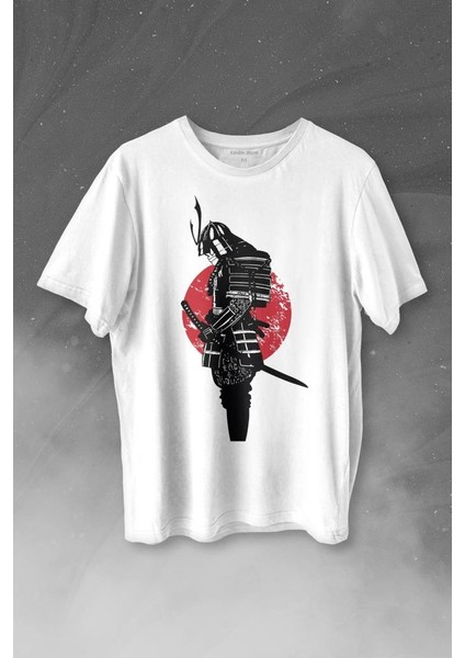 Helmet Kask Spartan Samuray Savaşçı Kılıç Baskılı Tişört T-Shirt Beyaz