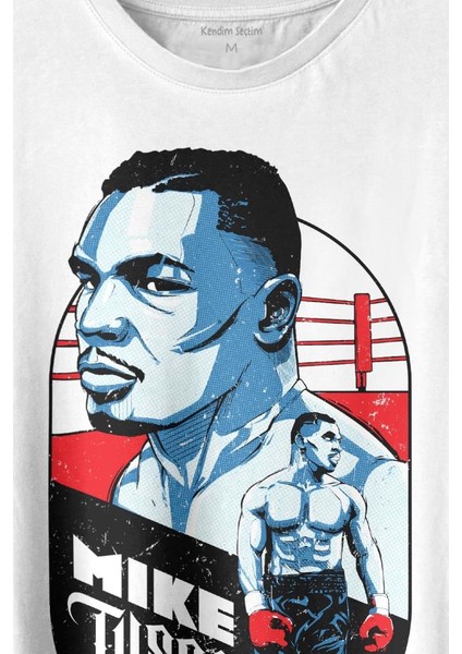 Mike Tyson Boks Box Spor Kral Ring Baskılı Tişört T-Shirt Beyaz fiyatları