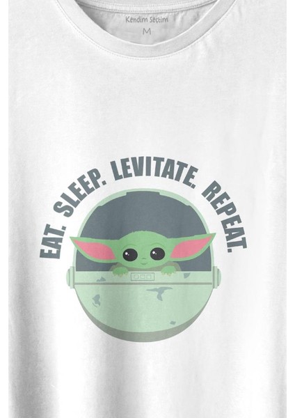 Baby Yoda The Mandalorian Star Wars Bebek Yoda Baskılı Tişört T-Shirt Beyaz fiyatları