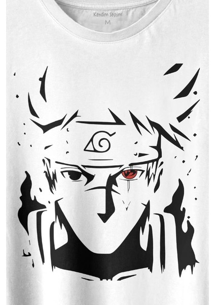 Naruto Kakashi Anime Dizi Baskılı Tişört T-Shirt Beyaz fiyatları