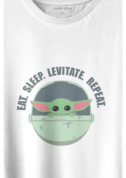 Kendim Seçtim Baby Yoda The Mandalorian Star Wars Bebek Yoda Baskılı Tişört  T-Shirt Beyaz