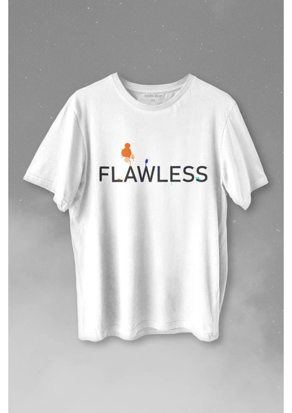 Flawless Finishing Touch Logo Baskılı Tişört T-Shirt Beyaz