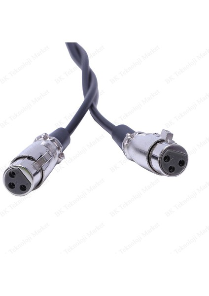 BK Teknoloji 3 Metre 2 Xlr Dişi 2 Rca Erkek Mikser Mikrofon Ses Kablosu