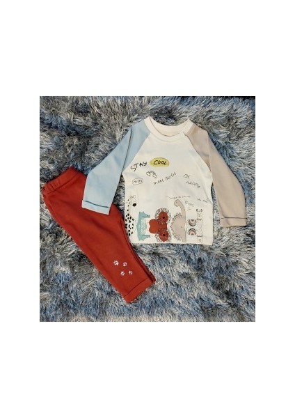 Bebek Safari Alt Üst Unisex 2'li Takım Stay Cool Animals