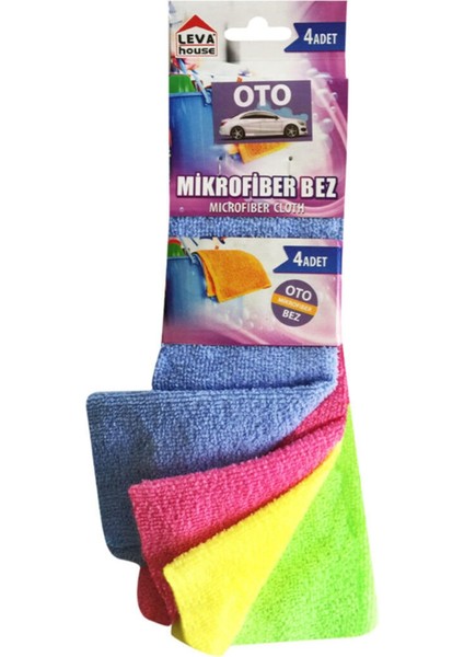 Mikrofiber Oto Temizlik Bezi 4lü Set