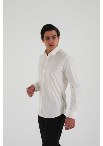 Slım Fit Lycra Uzun Kol Erkek Gömlek modelleri