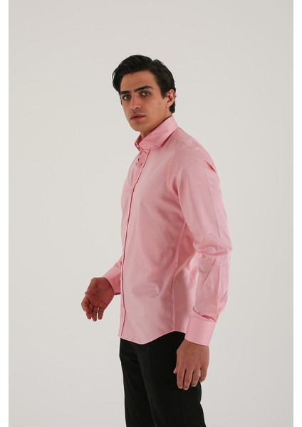 Slım Fit Saten Uzun Kol Erkek Gömlek fırsatları