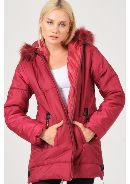 Z6668 Dewberry Bayan Kaban-Açık Bordo