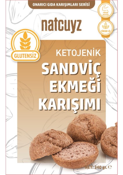Ketojenik Glutensiz Sandviç Ekmeği Karışımı 340 gr