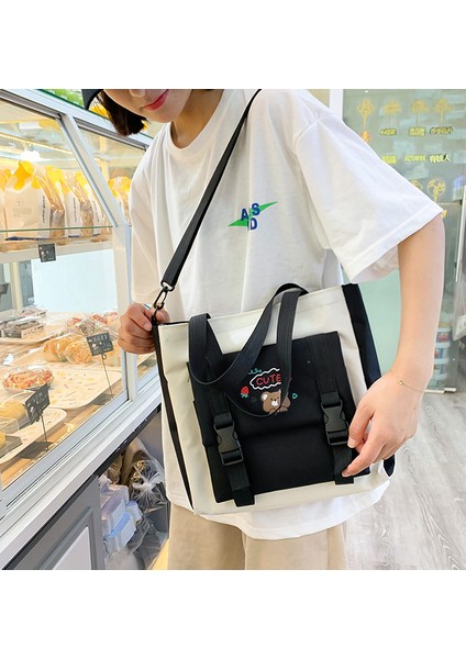 Lise Ortaokul Küçük Taze Kanvas Okul Çantası Beş Parçalı Set (Yurt Dışından) fırsatları