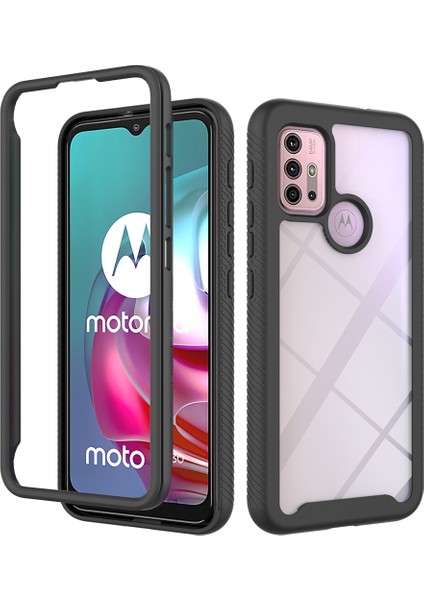 Moto G30 Motorola Moto G30 Yıldızlı Gökyüzü Katı Renk Serisi Darbeye Pc + Tpu Koruyucu Kılıf Cep Tefonu Aksesuarları - Siyah (Yurt Dışından)