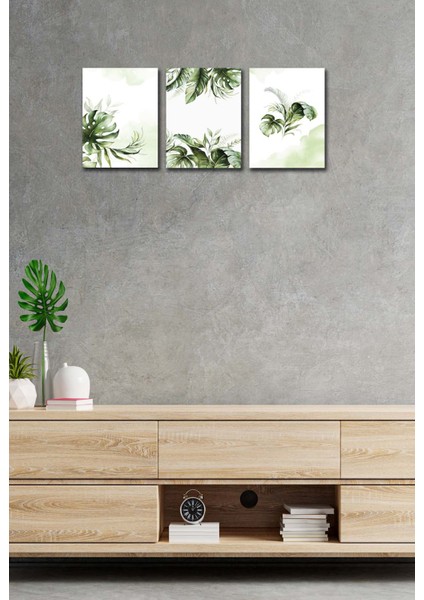 3 Parça Modern Tarzda Yaprak Tablo Seti fiyatları