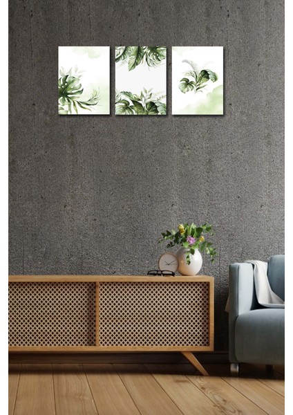 3 Parça Modern Tarzda Yaprak Tablo Seti modelleri