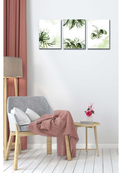 3 Parça Modern Tarzda Yaprak Tablo Seti fırsatları