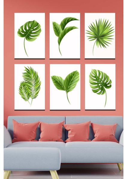6 Parça Tropical Tablo Seti Dijital Baskı