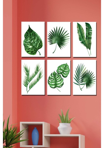 6 Parça Botanic Dijital Baskı Tablo Seti