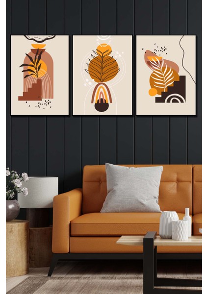 3 Parça Modern Tarzda Dijital Baskı Tablo Seti