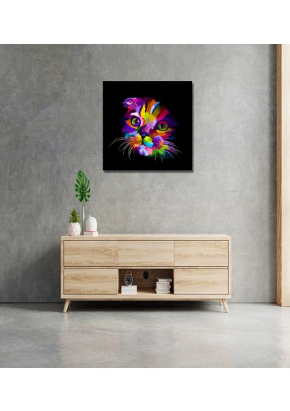 40X40 Kedi Tasarım Tablo
