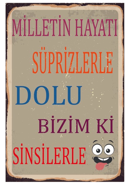 Milletin Hayatı Süprizlerle Dolu Ahşap Poster
