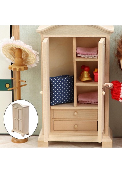 2pcs Yatak ve Gardırop /12 Bebek Evi Yatak Odası Odası Dekorasyon Diy (Yurt Dışından) fırsatları
