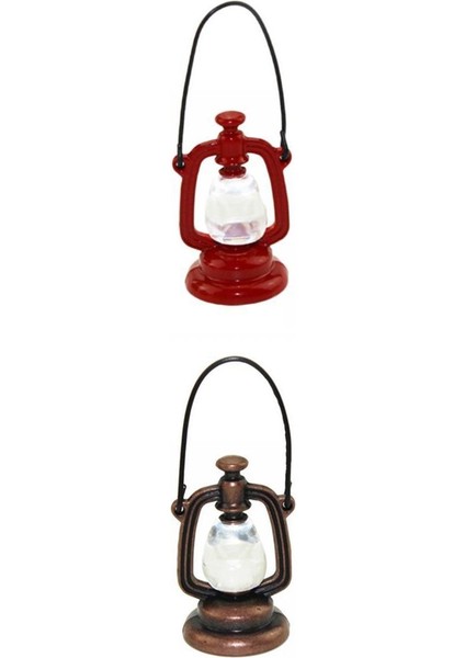 2x Dollhouse Yağ Lambası 1/12 Çocuklar Için Minyatür Süsleme (Yurt Dışından)