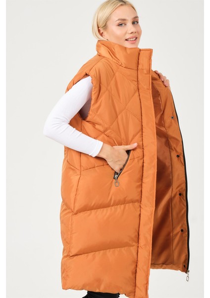 Z6743 Dewberry Bayan Yelek-Camel