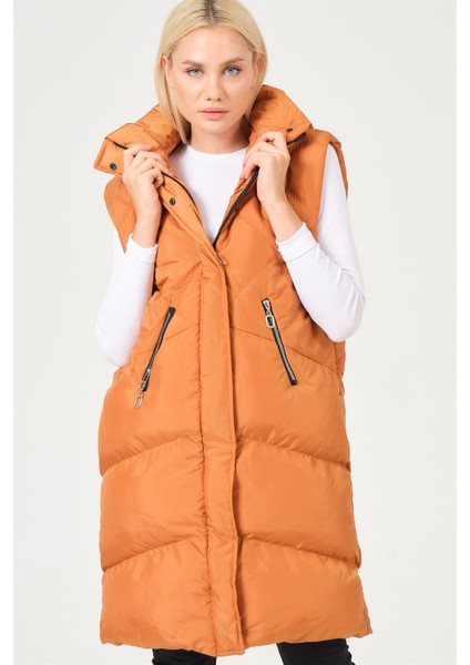 Z6743 Dewberry Bayan Yelek-Camel