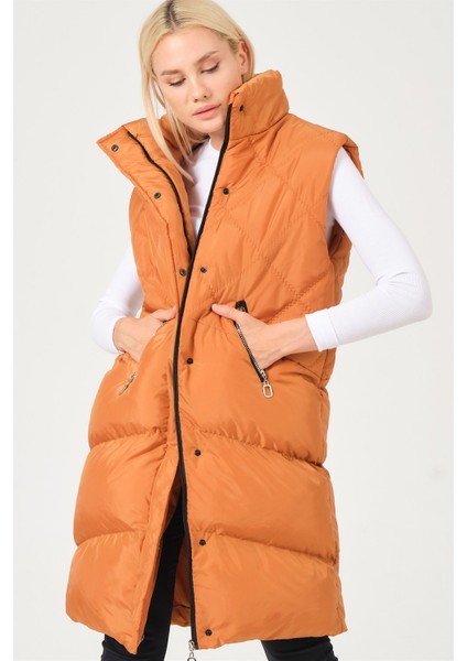 Z6743 Dewberry Bayan Yelek-Camel