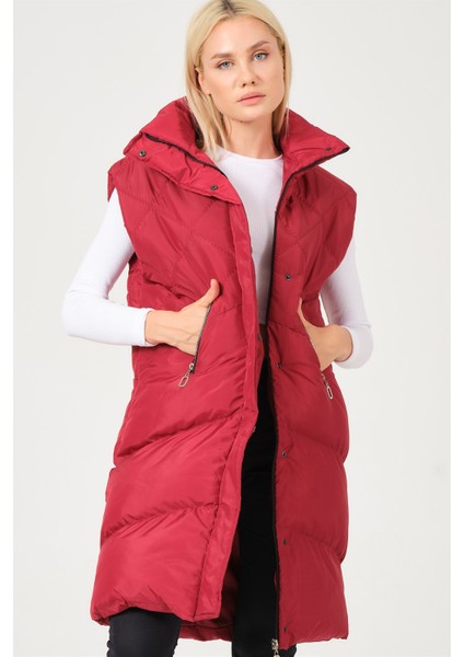 Z6743 Dewberry Bayan Yelek-Bordo