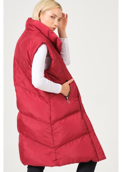 Z6743 Dewberry Bayan Yelek-Bordo