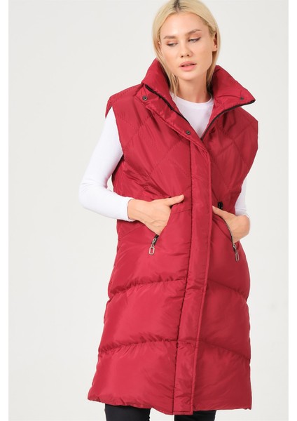 Z6743 Dewberry Bayan Yelek-Bordo
