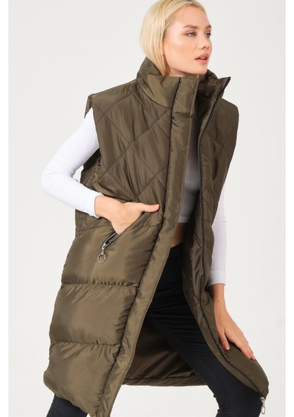 Z6743 Dewberry Bayan Yelek-Haki