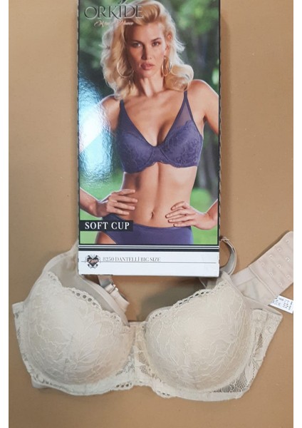 8250 Büyük Beden Soft Cup Dantelli Sütyen-Ten fiyatları