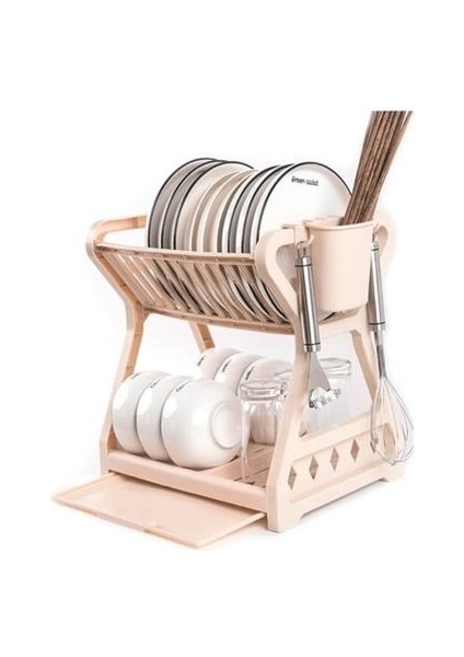Çanak Kurutma Rafı 2 Katmanlı Tahliye Masası Set (Yurt Dışından)