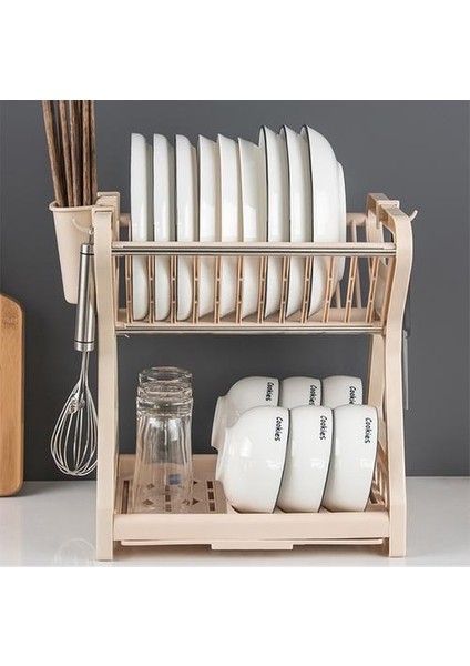 Çanak Kurutma Rafı 2 Katmanlı Tahliye Masası Set (Yurt Dışından)