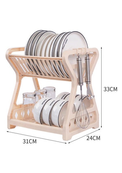 Çanak Kurutma Rafı 2 Katmanlı Tahliye Masası Set (Yurt Dışından)