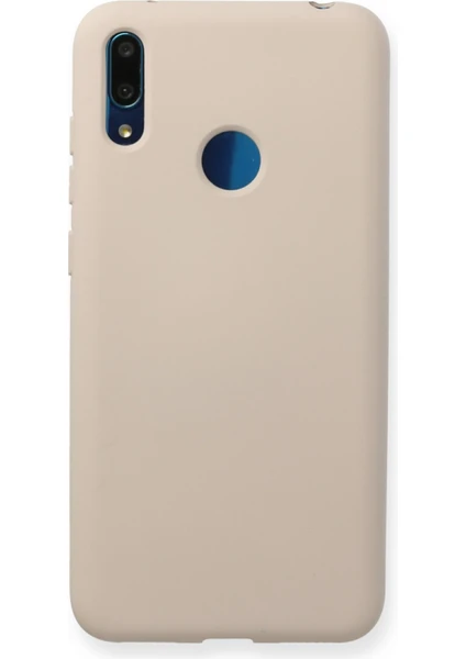 Happycase Huawei Y7 2019 Kılıf Nano Içi Kadife  Silikon - Kemik